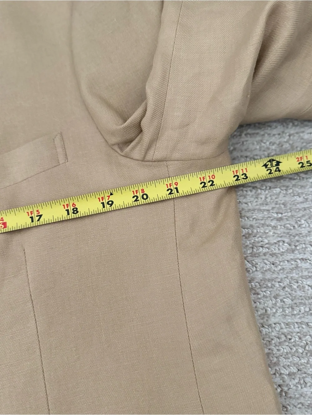 J. Crew Men's Blazer 42R Tan Khaki 3 Button Pocket Irish Linen Jacket Suit